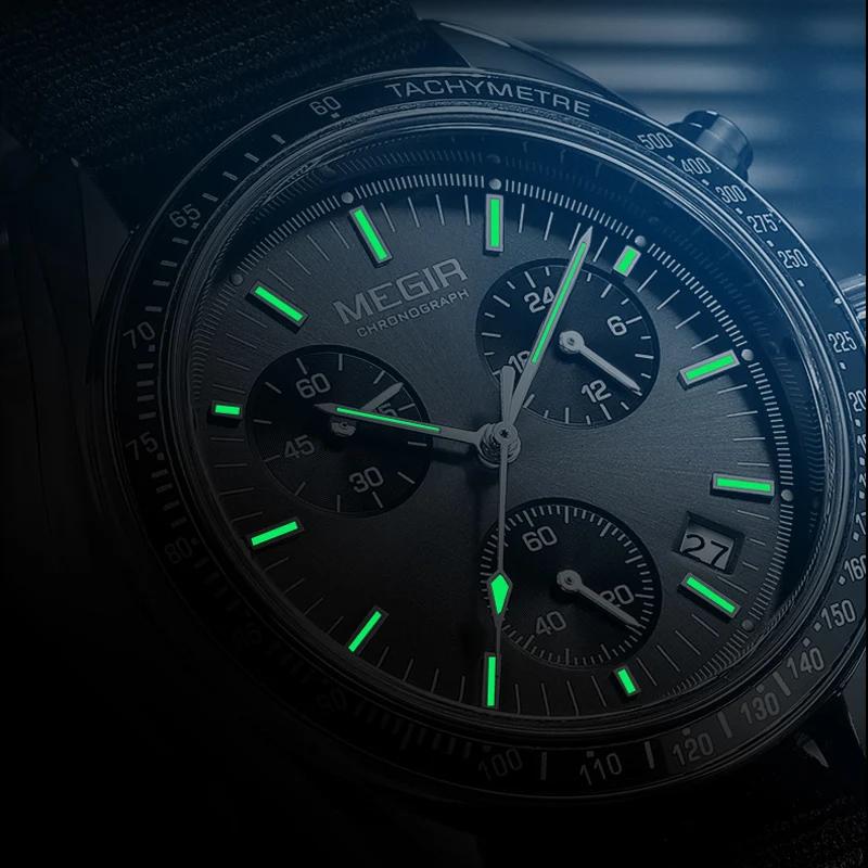 MEGIR Quartz chronographe montres hommes étanche Sport montre-bracelet hommes avec mode bracelet en