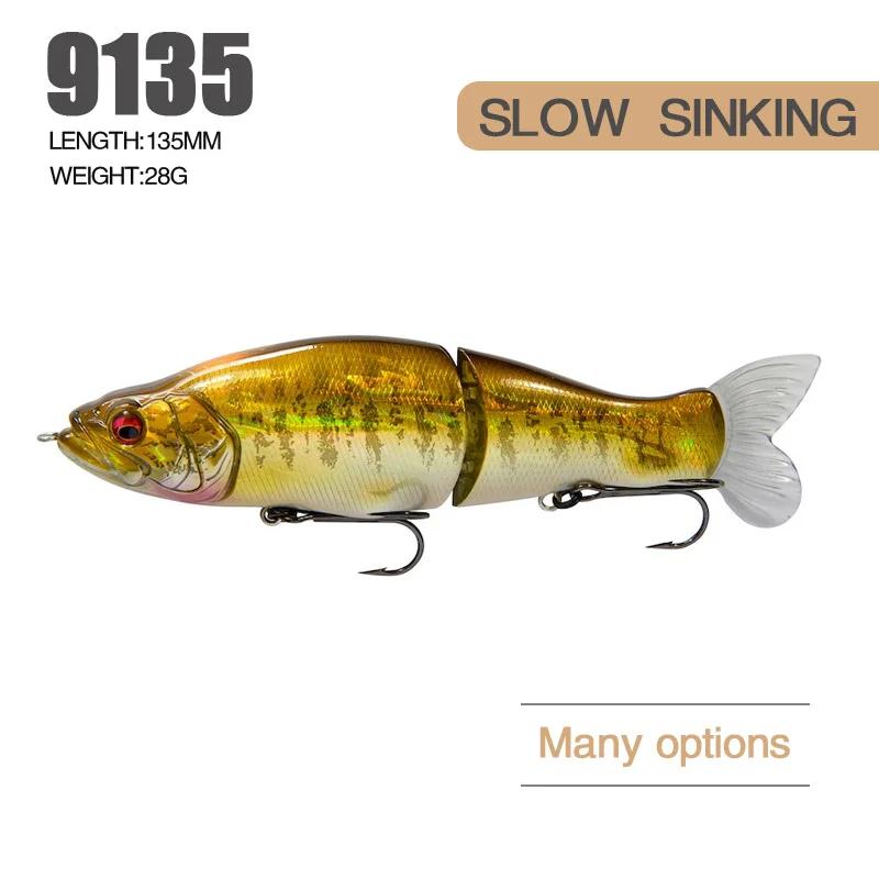 1 pièces 135mm 28g appât articulé Shad planeur Swimbait leurres de pêche corps dur coulant lent arti