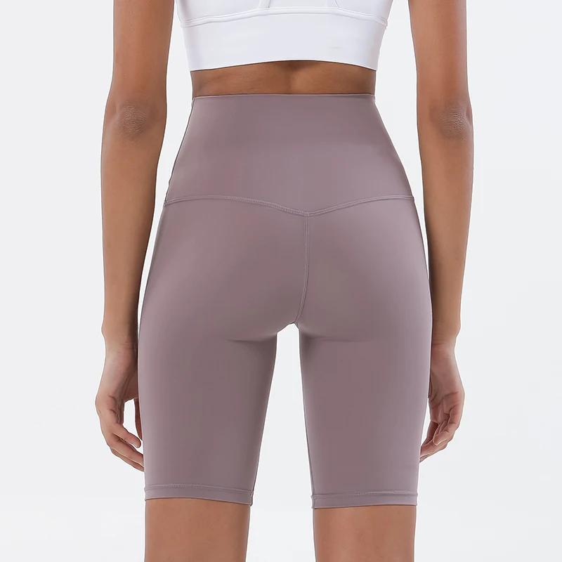 SOISOU-Short de yoga en nylon pour femme, taille haute, élastique, respirant, sans ligne en T, vêtem