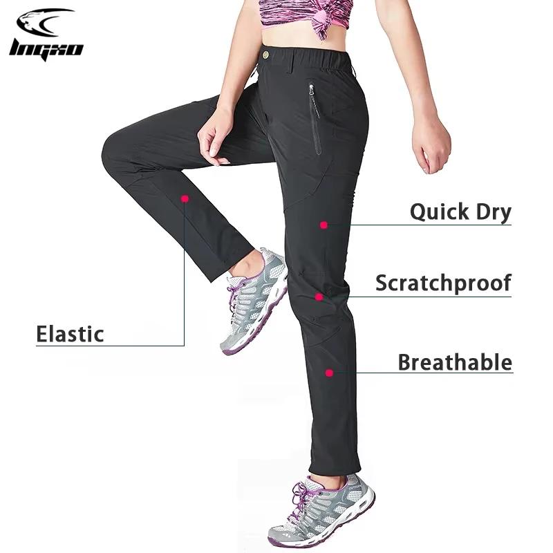 LNGXO femmes pantalons de randonnée été séchage rapide en plein air Camping escalade Trekking pantal