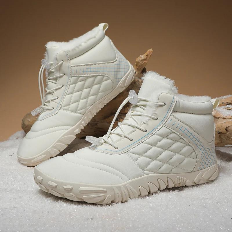 Bottes de randonnée pieds nus d'hiver imperméables minimalistes pour hommes et femmes chaudes