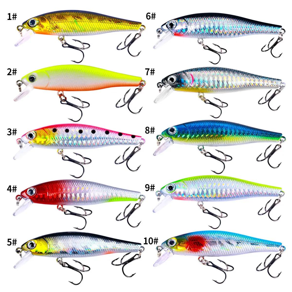 Leurre méné rigide flottant avec yeux 3D, appât Él, wobJeff, crankbait, matériel de pêche à la traîn