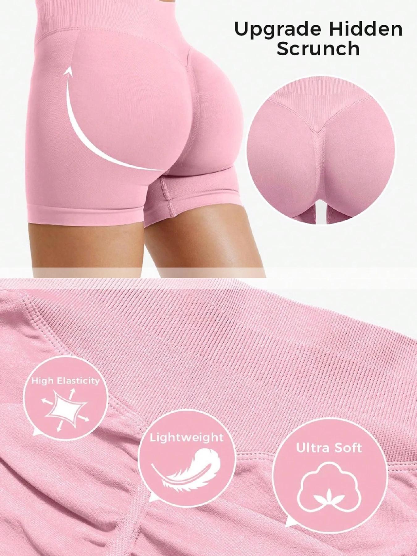 Short en tricot Pilates, entraînement à l'intensité moyenne, hanches pêche très extensibles, sans li
