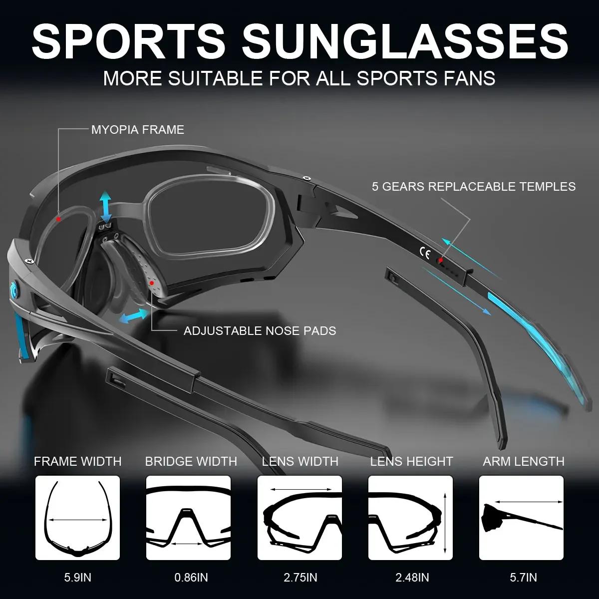 Lunettes de soleil polarisées pour hommes et femmes, cyclisme, vtt, Protection, sport, pêche, 5 lent