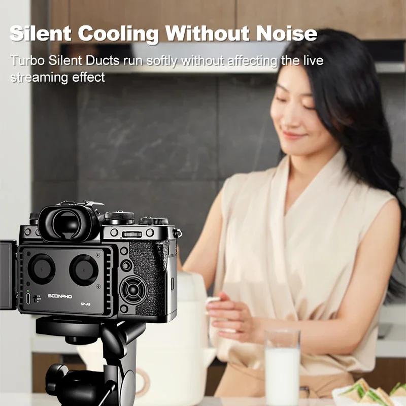 SOONPHO SP-A8 ventilateur de refroidissement de caméra pour Canon Sony FUJI A7M4 ZVE1 A6700 A7C2 ZVE