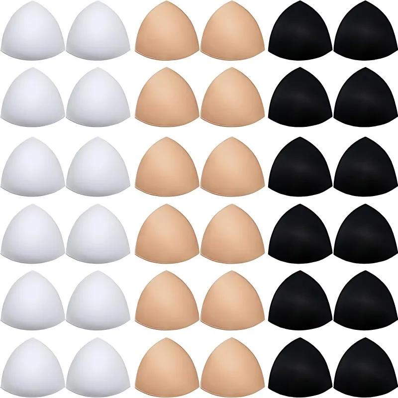 2/12 pièces coussinets de soutien-gorge éponge douce femmes Triangle soutien-gorge Pad sport Bikini