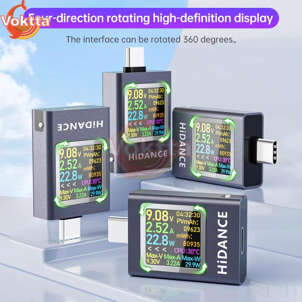 Testeur USB type-c, voltmètre à affichage LED, ampèremètre, compteur de tension de courant continu,