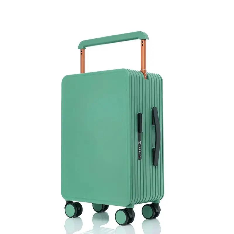 Valise à traction large, valise à tirer pour femme, valise de voyage pour homme, vérifiée en boîte,