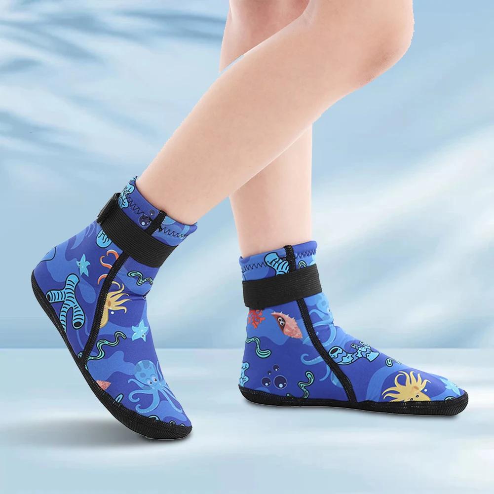 Chaussettes néoprène enfants plage anti-brûlure réglables plongée surf protection