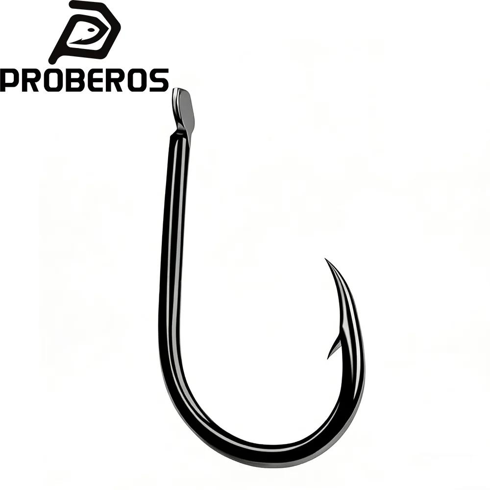 PROBEROS Hameçon 200pcs 1-15 # Crochet unique crochet de pêche de haute qualité couleur noire simp