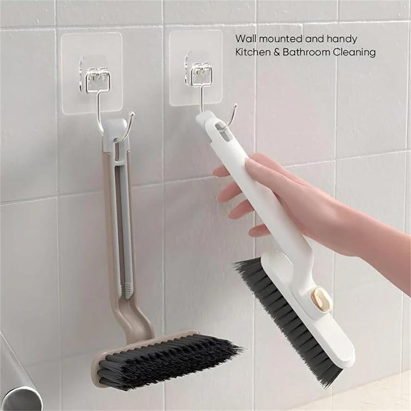Brosse de nettoyage de crevasses rotative multifonction à main 360 ° Outil de nettoyage de coins r