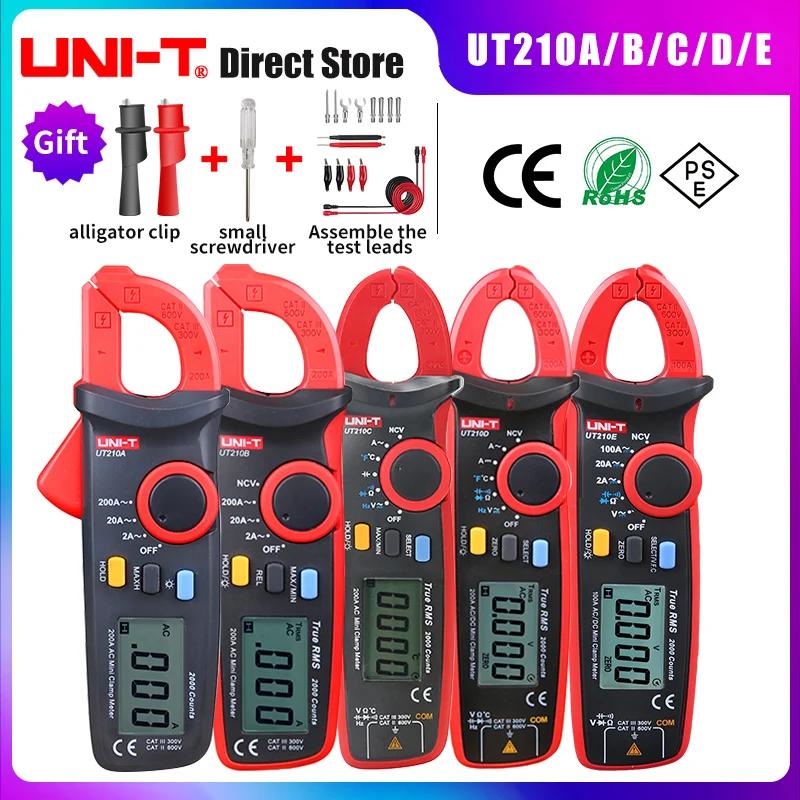 Uni-t-Pince numérique True RMS, UT210E, UT210A, B, C, D, E, AC, DC, Courant, Tension, Plage automati