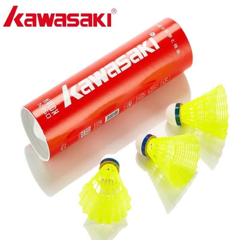 Kawasaki – balle en Nylon N350 pour l'entraînement, 6 pièces, volant en plastique pour Badminton, oi