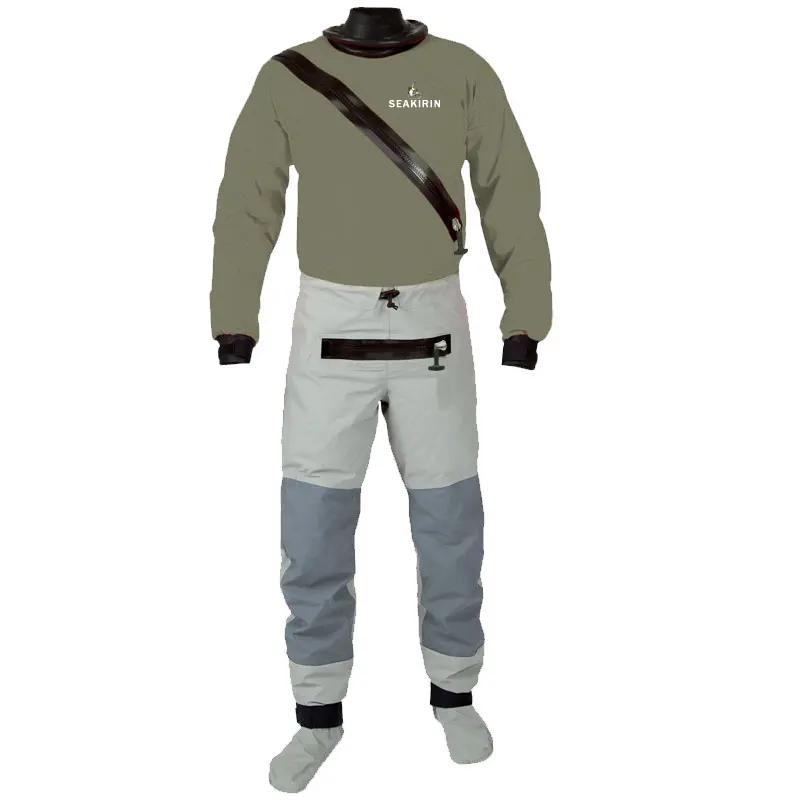 Combinaison étanche à entrée frontale avec chaussettes zippées pour la navigation de plaisance, la v