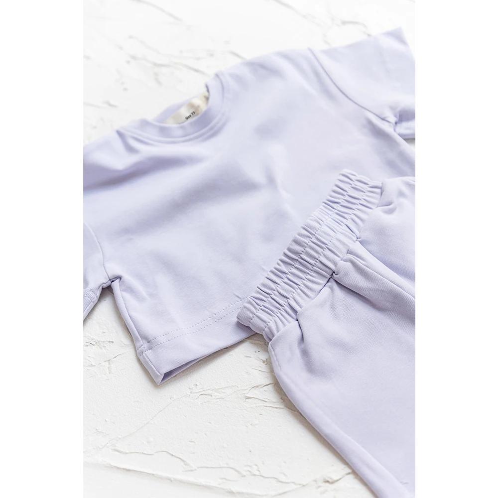 Ensemble de vêtements d'été pour bébés garçons, tenue à manches courtes, couleur unie, 2 pièces