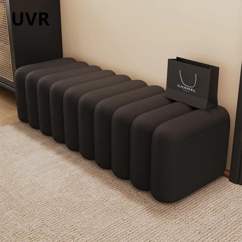 UVR lumière luxe Shoeshine banc porte rembourré banc moderne Simple canapé repose-pieds chaise cheve
