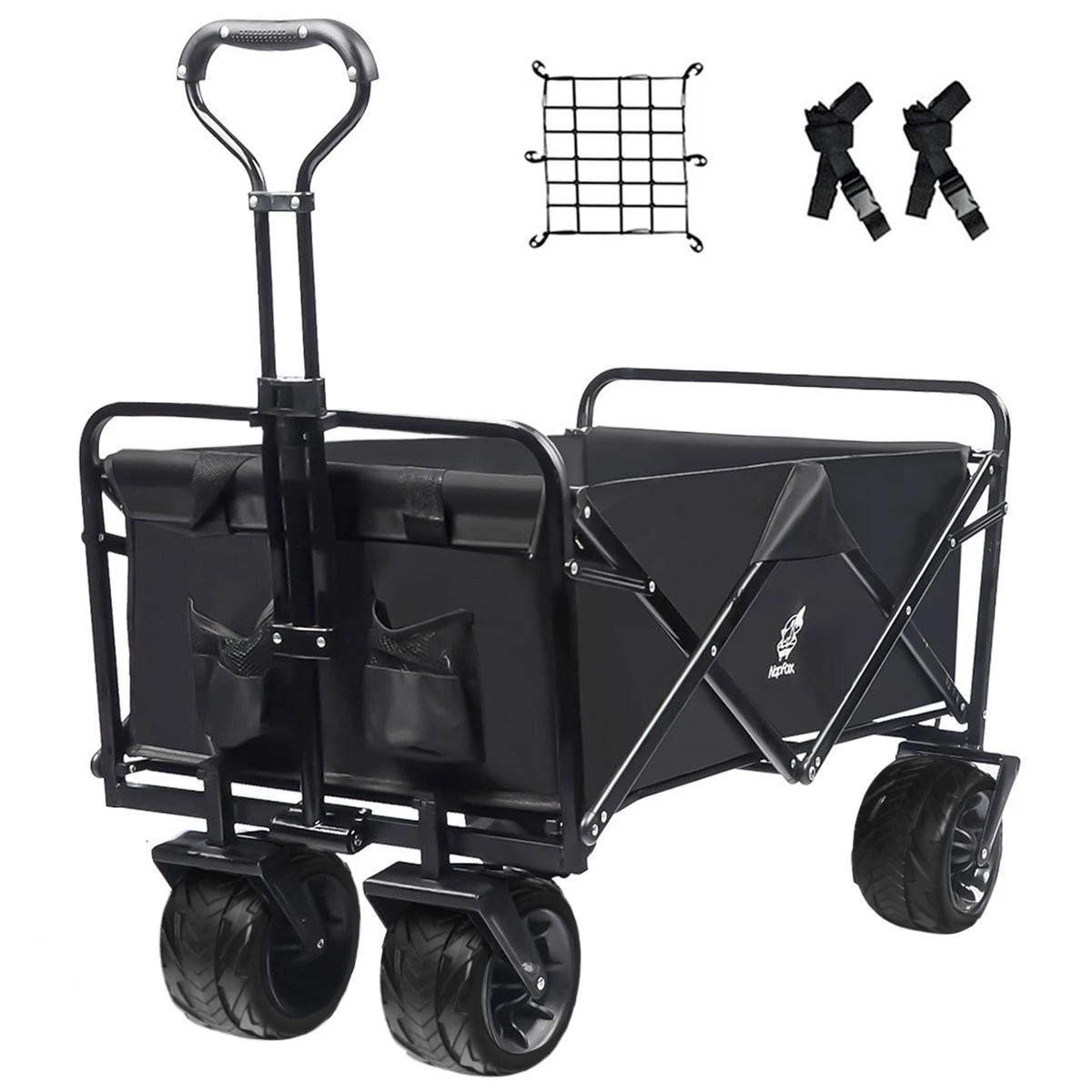 Chariot de plage pliable avec poignée réglable, chariot de plage, pliable, utilitaire, extérieur, ca