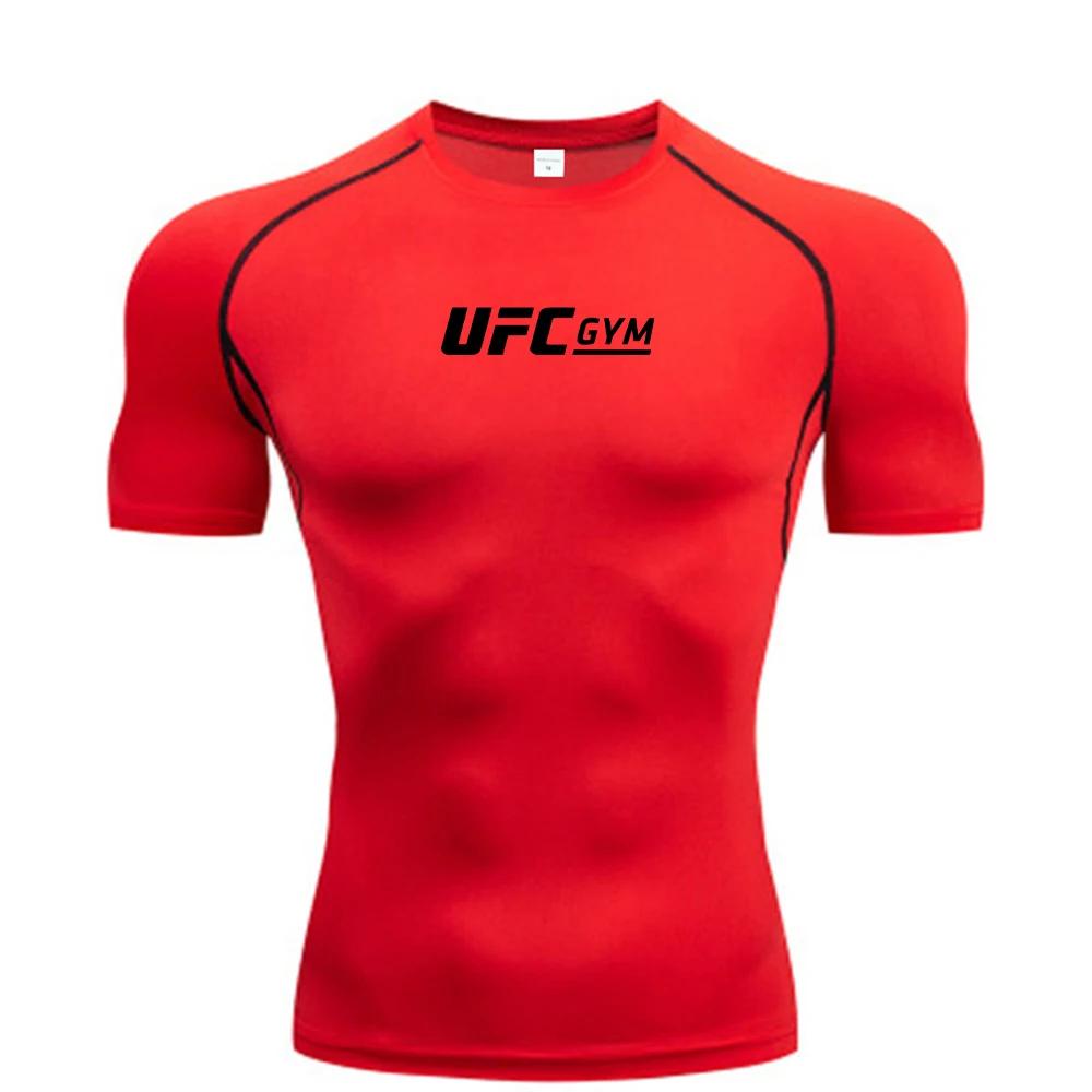 T-shirt de compression pour homme, séchage rapide, manches courtes, été, fitness, course à pied, hau