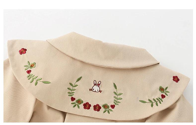 Manteau coupe-vent brodé à manches longues pour filles, vêtements de loisirs contractés pour bébés e