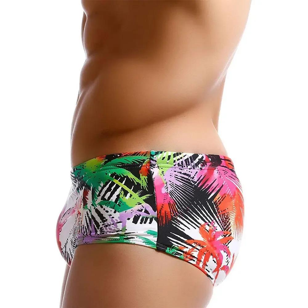Maillots de bain imperméables multicolores hommes - Surf palm slips bikini boxer plage