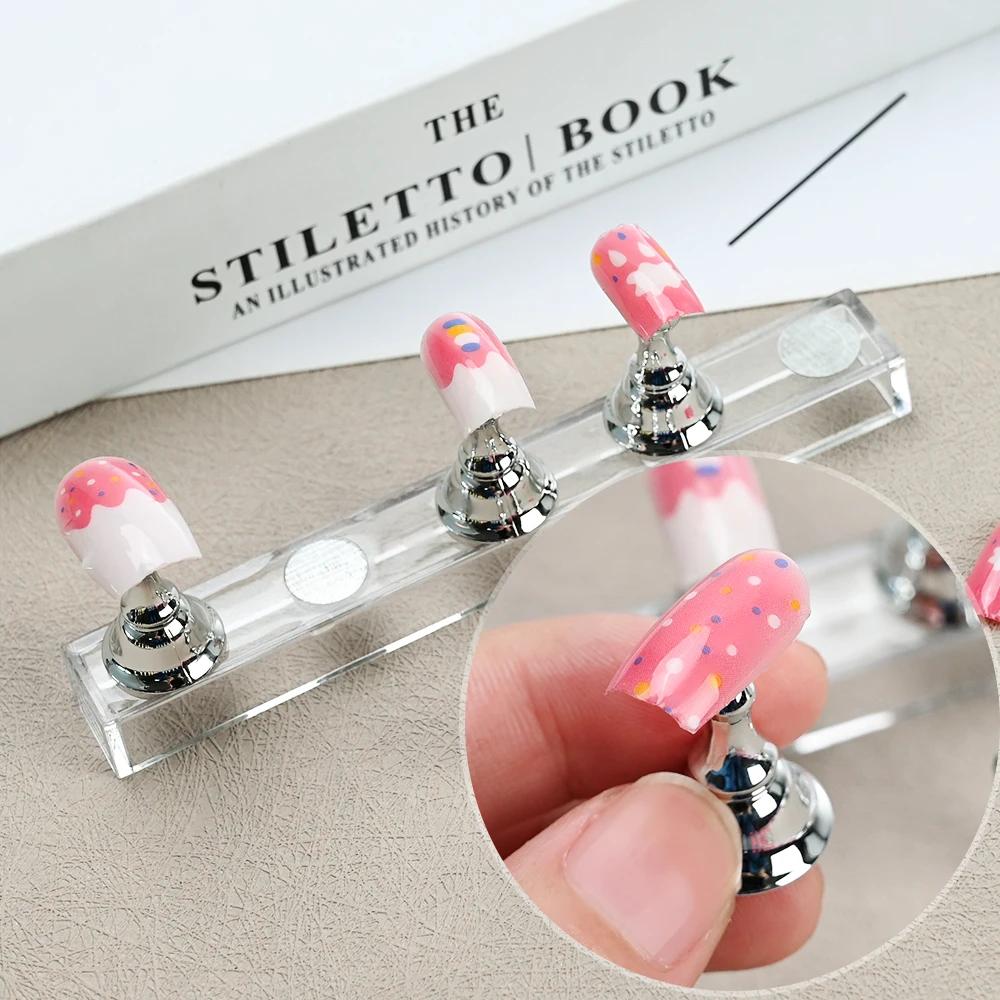 Support magnétique pour ongles à pression, 5 pièces, présentoir de faux ongles, support de pratique