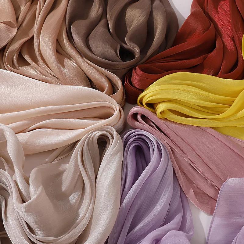 Hijabs en mousseline de soie de qualité supérieure pour femmes, voile turban doux et long, écharpes
