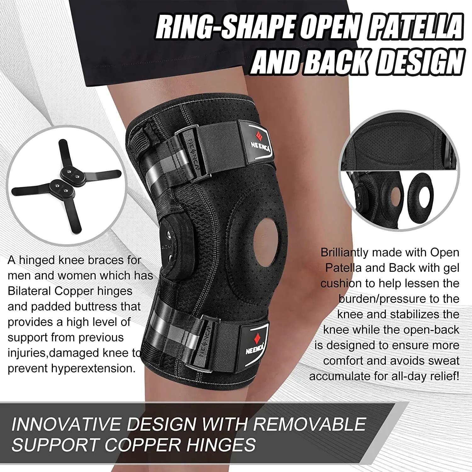 Genouillère articulée, stabilisateurs double face, soutien du genou pour soulager la douleur au geno