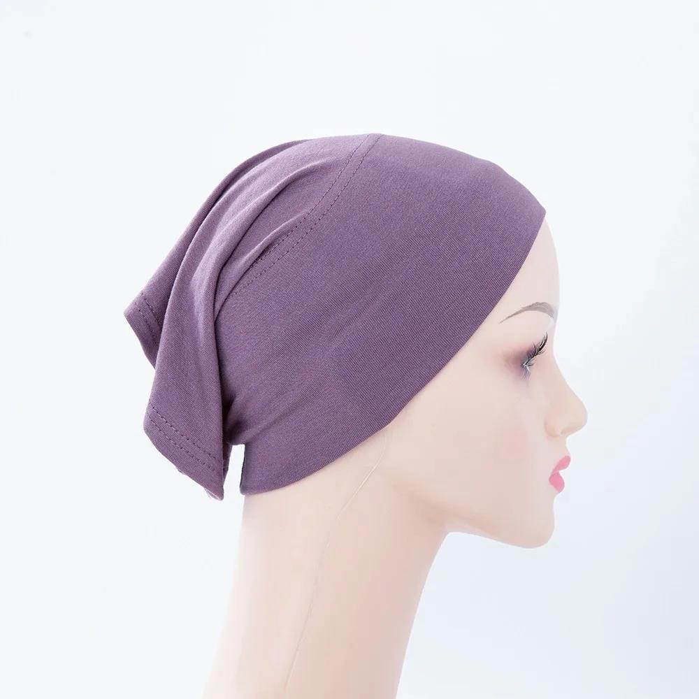 56 couleurs mode femmes intérieur Hijab Tube casquette musulmane Bonnet plaine islamique sous-écharp