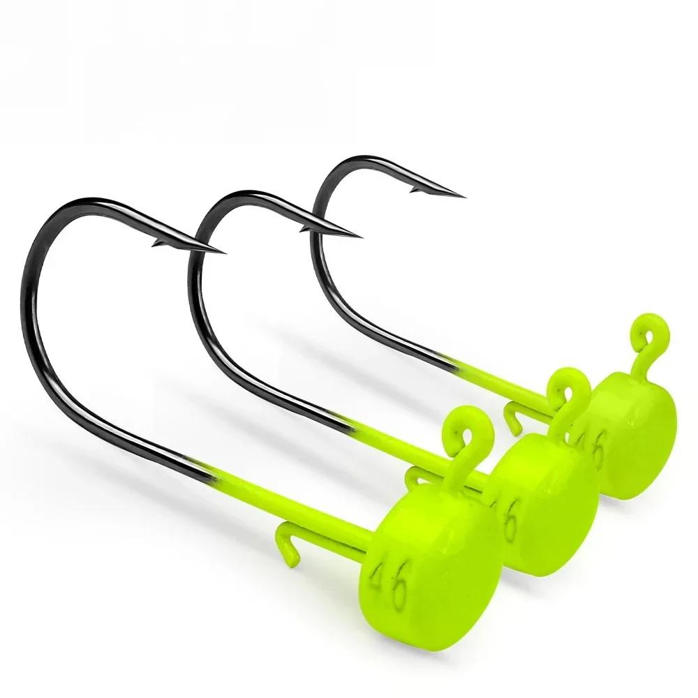 5 pièces hameçons de pêche 2.8g 3.5g 4.6g 7g Ned tête de champignon gabarit crochet barbelé pointu p