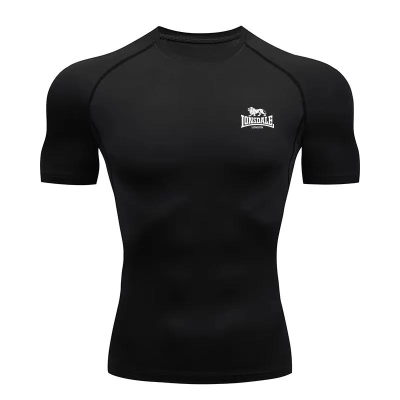 Nouveau T-shirt de compression pour hommes, fitness, gym, sport, course à pied, Rashgard, hauts, tee