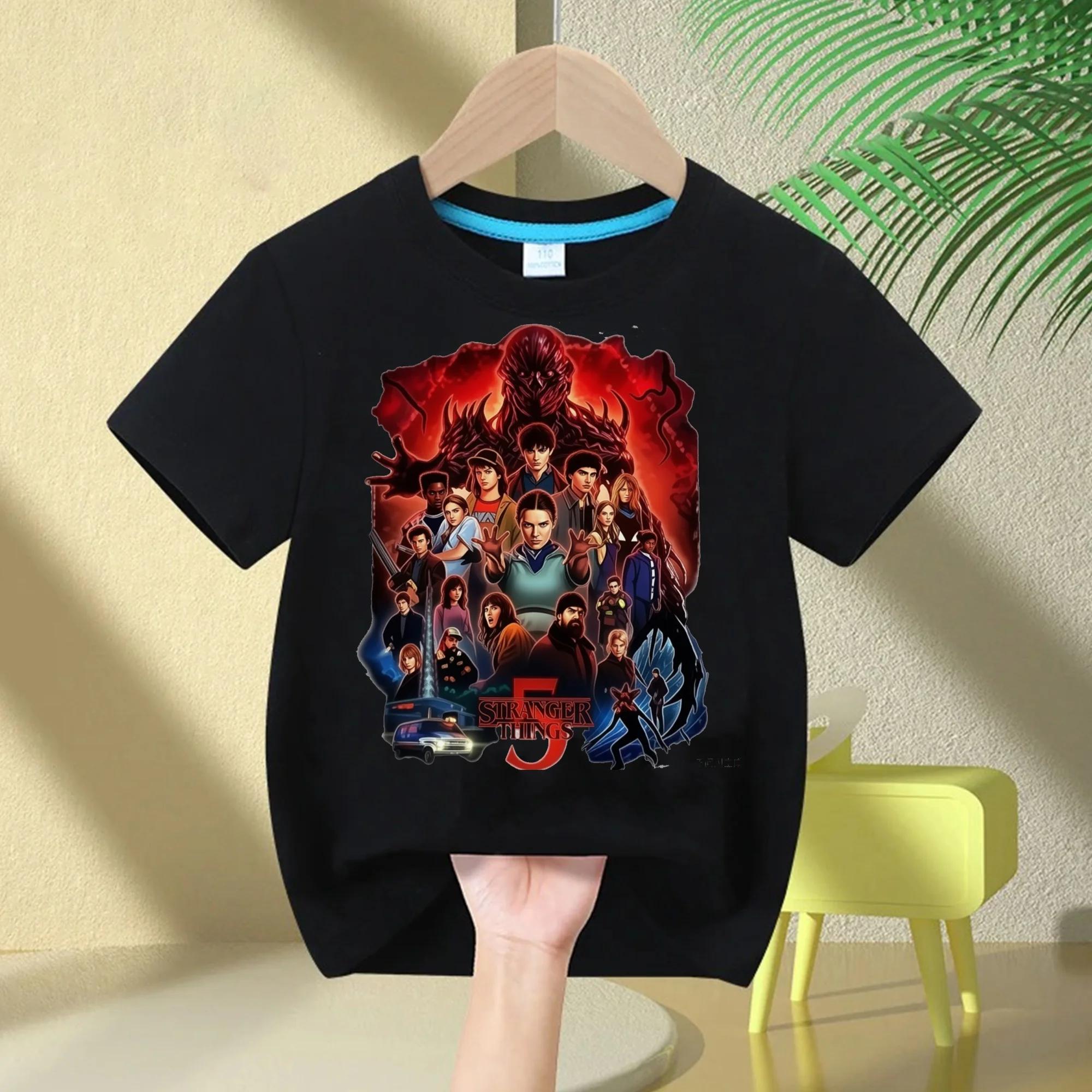 T-shirt Will Byers avec imprimé Stranger Demogorgon pour garçons et filles, t-shirt classique à manc