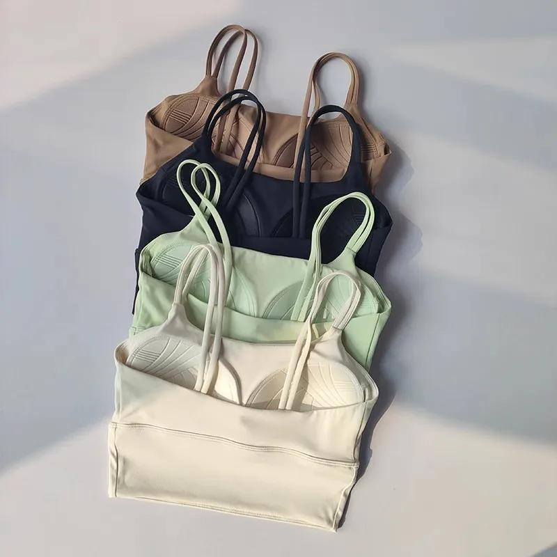 Soutien-gorge de sport sans couture pour femme, respirant, crop top de fitness, dos élégant, push-up