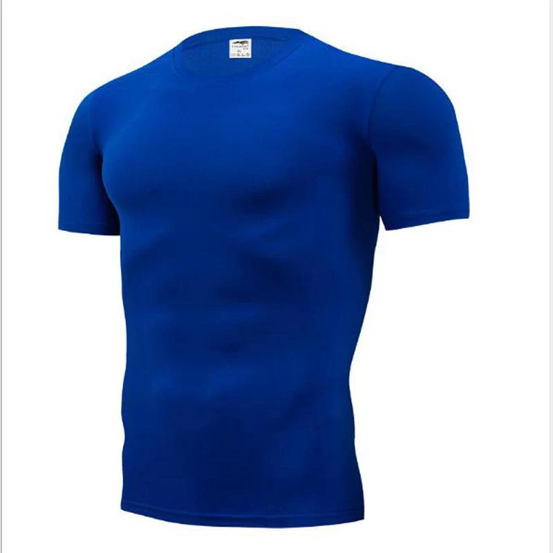 T-shirts compression hommes football - Maillot séchage rapide vêtements serrés respirants manches courtes