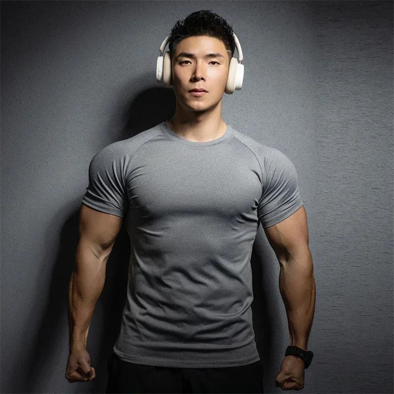 T-shirt sport homme 2026 - gym course entraînement - élastique séchage rapide - manches courtes
