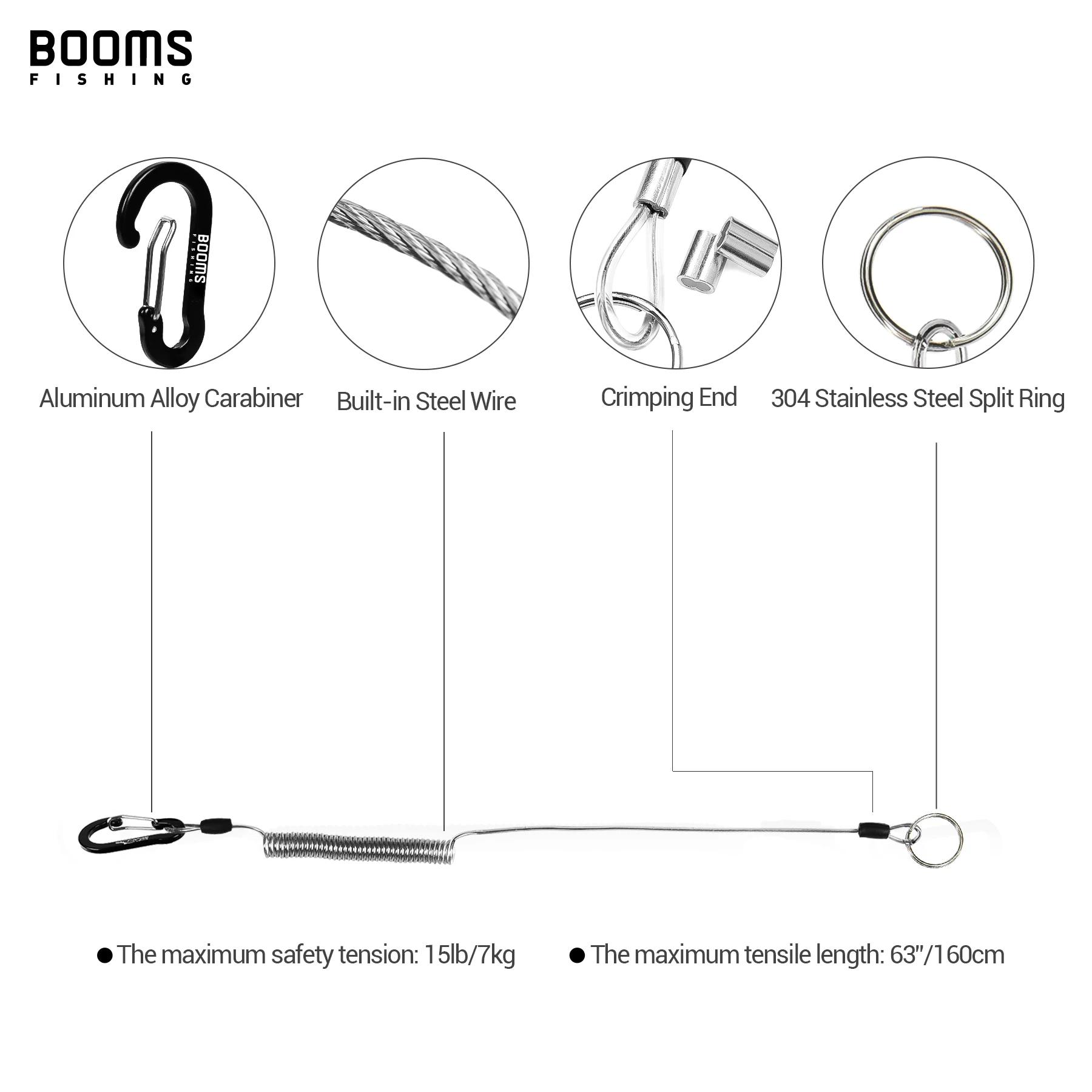 Booms Fishing T01 2M lanières enroulées mousqueton avec sangles de canne pour canne à pêche et filet