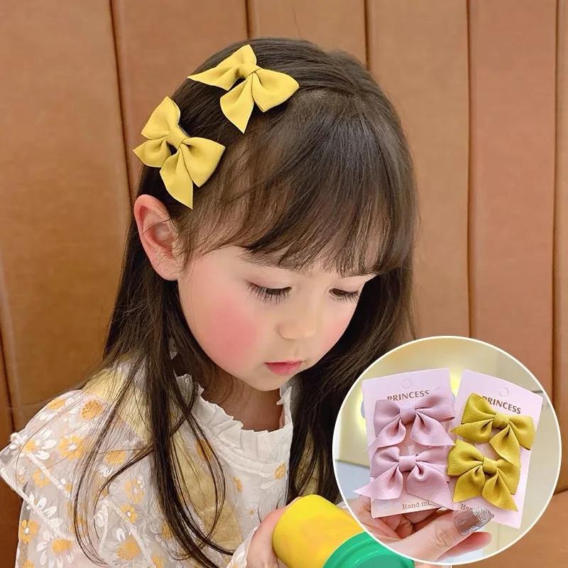 2 pièces nouveau mignon arc couvre-chef doux petite fille cheveux accessoires été filles Net rouge C