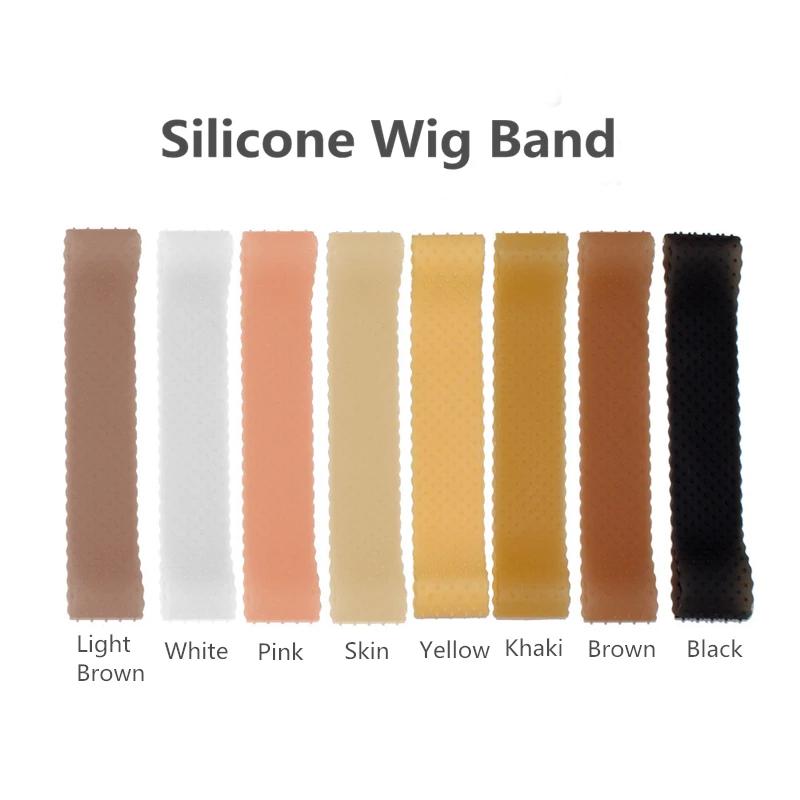 Bandeau en silicone antidérapant sans couture avec bonnet de perruque en nylon extensible pour la fi