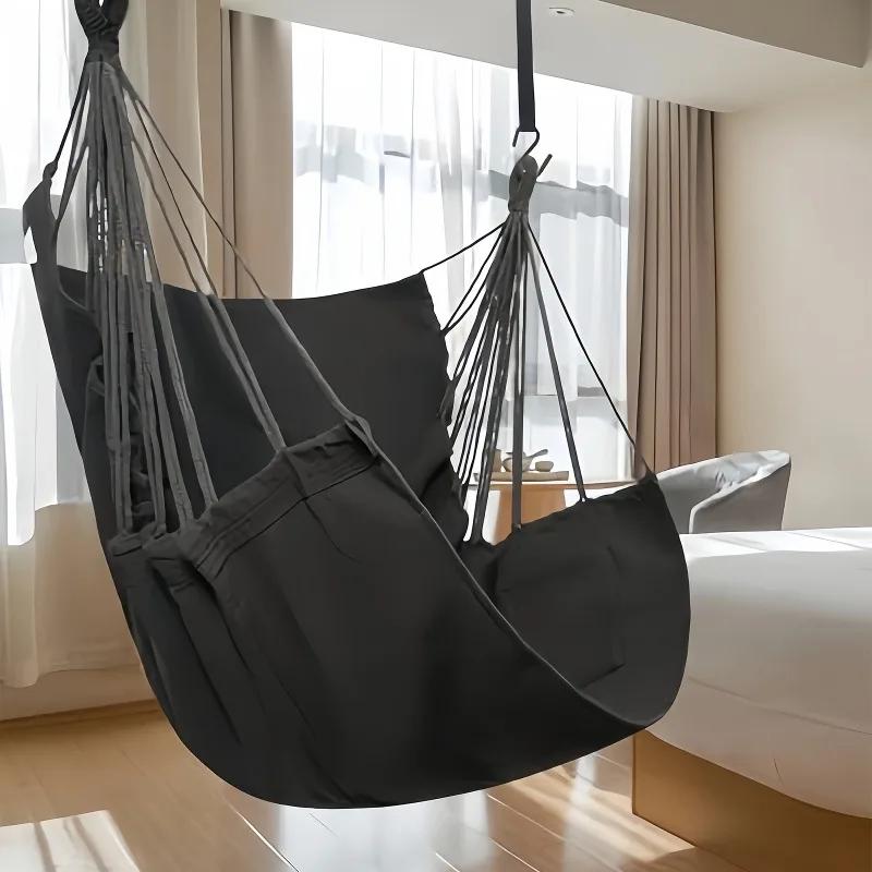 1 chaise hamac suspendue avec sac de rangement pour patio extérieur, balcon, véranda, chambre intéri