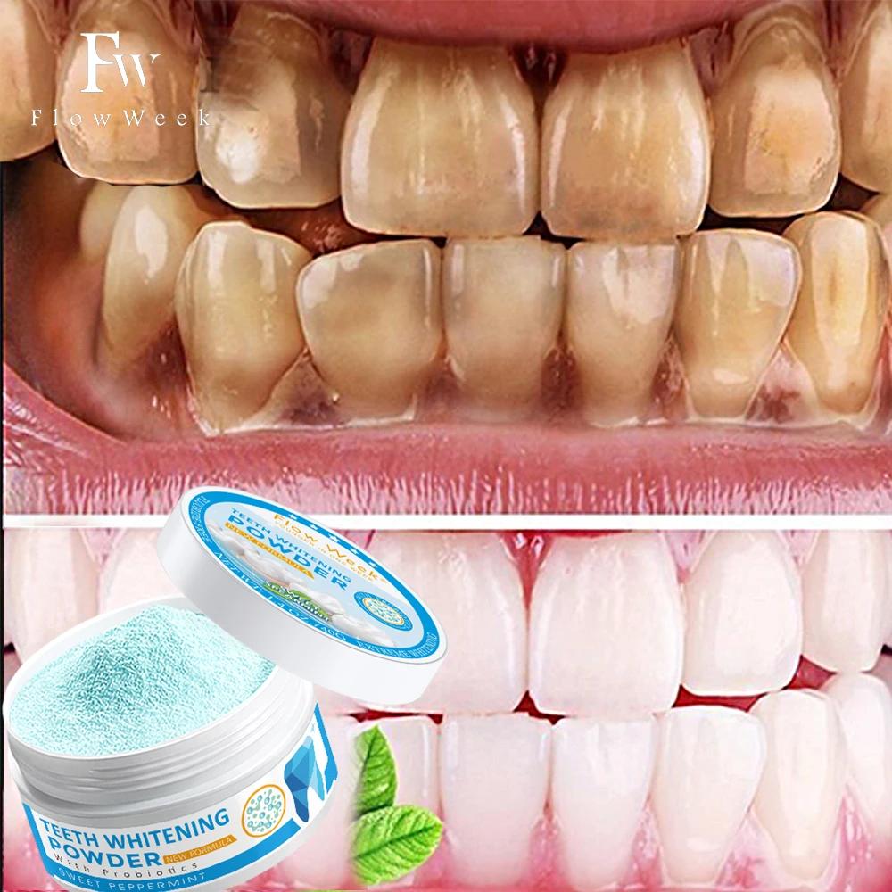 Flow-du-- Poudre nettoyante pour les dents, protège les dents brillantes, nettoyage buccal, haleine