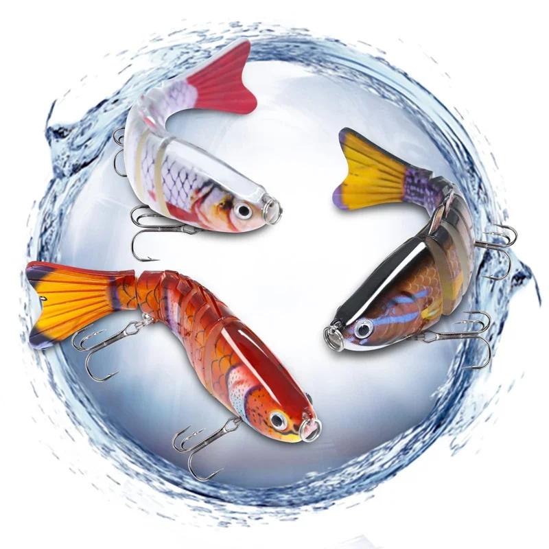 3 pièces leurres de pêche coulants appâts artificiels bioniques multi-articulés appâts artificiels d