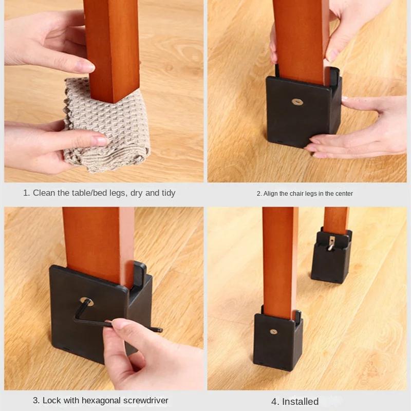 4 pièces pieds de chaise réglables Riser vis pince 2 4 pouces de hauteur robuste canapé Tables lit m