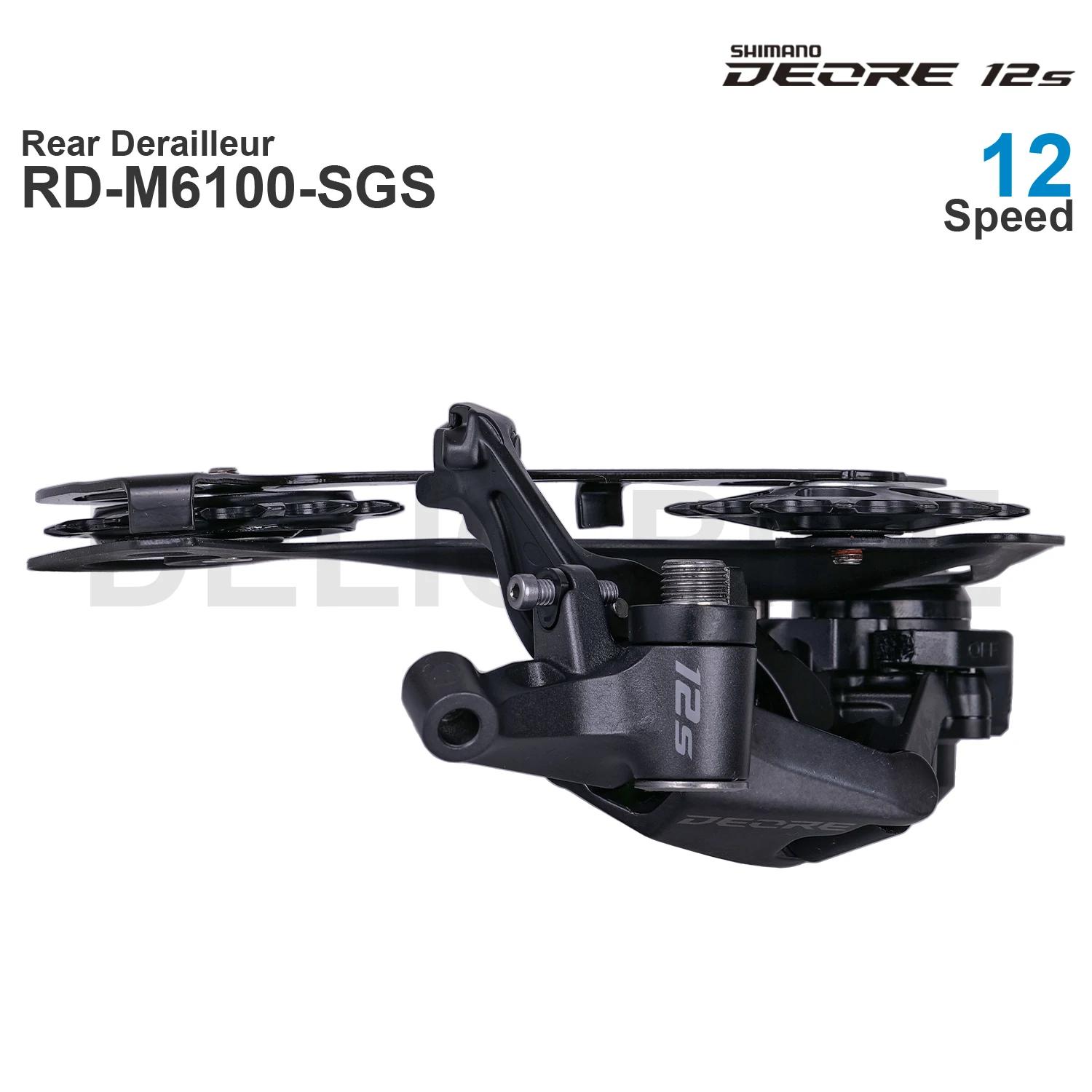 Dérailleur arrière Shimano Deore M6100 12 vitesses - Compatible 1x12 Shadow RD+ pour VTT et gravel