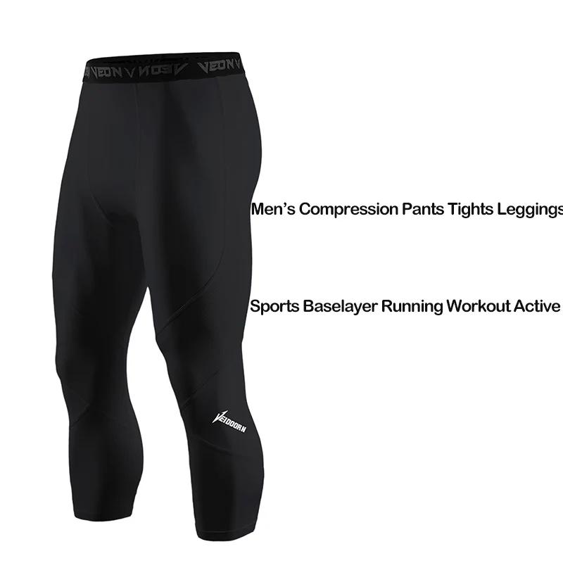 Collants de Compression doux 3/4 pour hommes, vêtements de Sport, Leggings d'entraînement à séchage