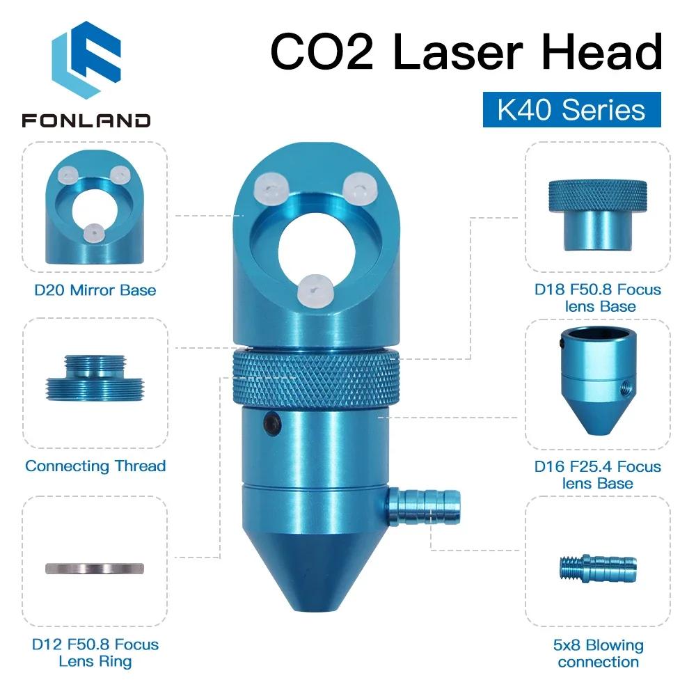 Tête Laser FONLAND CO2 pour Machine de découpe et gravure Laser série K40, diamètre de lentille 12/1
