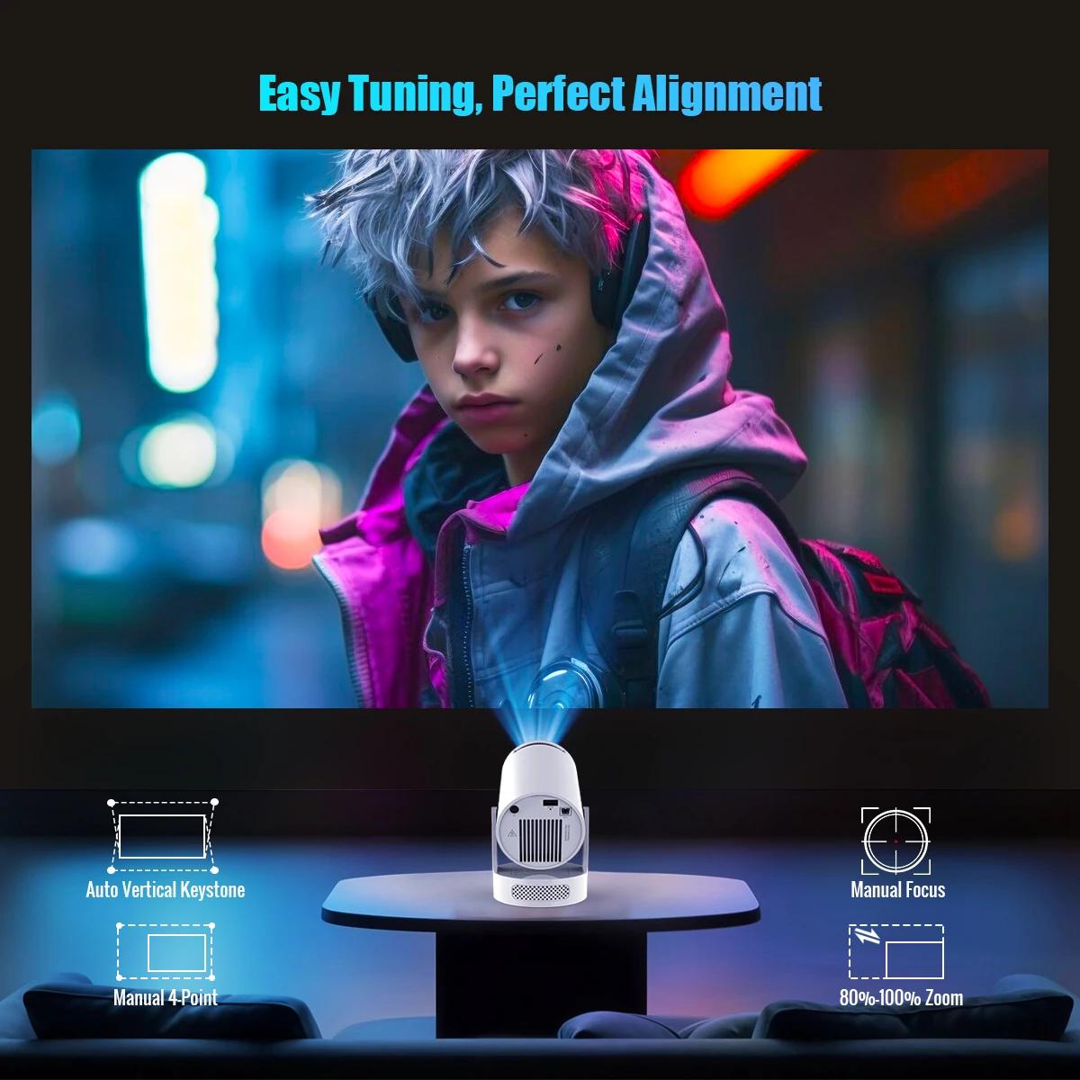 Projecteur Magcubic Android 14 8K 1280*720P HY300 Pro + double Wifi 290ANSI 180 ° Projecteur portabl