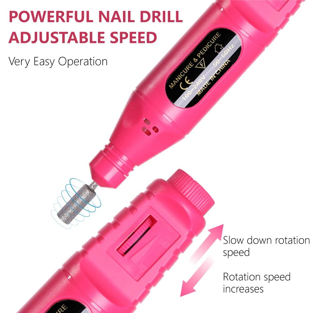 YIKOOLIN – Kit de perceuse à ongles électrique 6 en 1, polisseuse de manucure Portable, équipement d