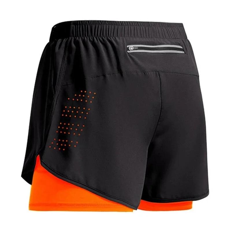 Nouveaux Shorts de Sport hommes vêtements de Sport 2 en 1 pantalons courts Double pont bas de plage