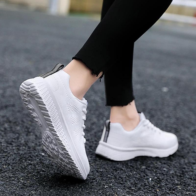 Nouvelles baskets femmes chaussures décontractées mode respirant marche maille chaussures plates fem
