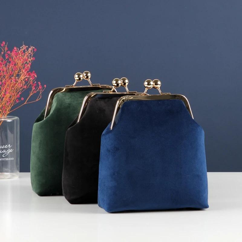 Sacs à main pour femmes en velours doux, 5 couleurs, avec fermoir coquille, à chaîne, porté épaule e