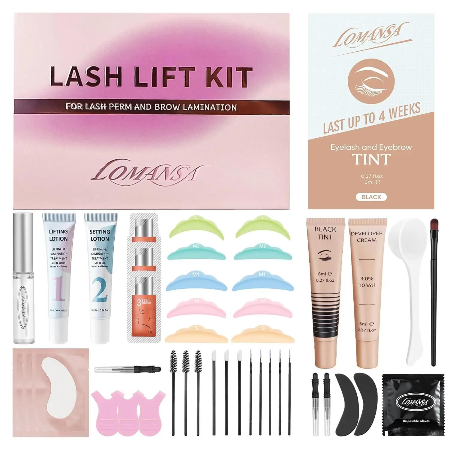 Lomansa Kit de rehaussement et de couleur pour cils, Kit de permanente de cils, recourbé, permanente